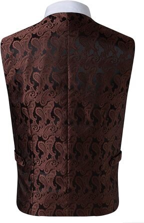 Чоловічий комплект з краваткою та кишеньковим хустинкою, візерунок пейслі, 4-елементний XL, коричневий