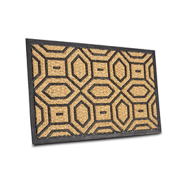 Килимок Hanse Home кокосовий для дому та вулиці 45x75 см Геометричний - вологостійкий, антиковзкий килимок для входу, коридору, тераси