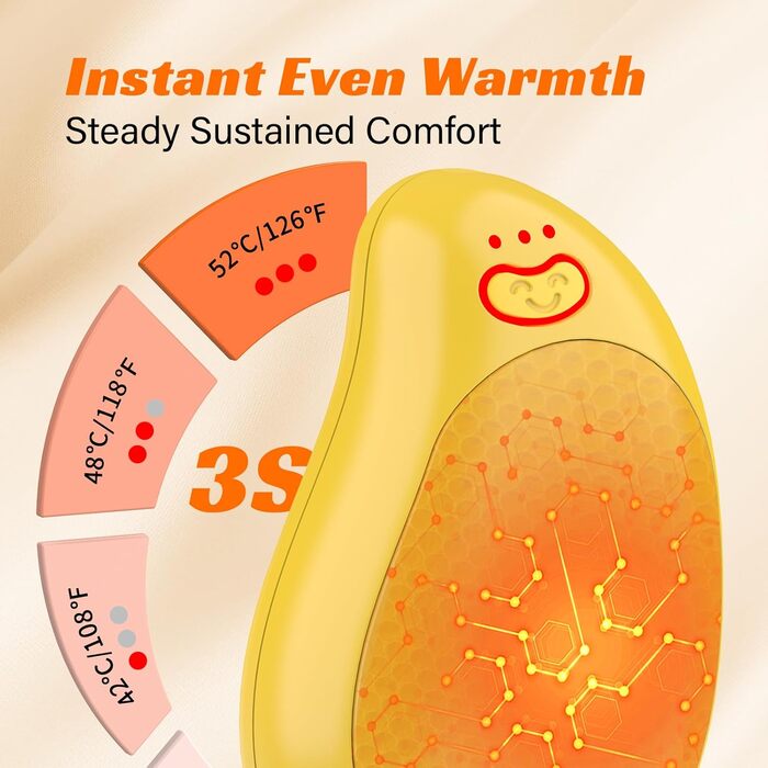 Електричні грілки для рук 2 шт. з акумуляторами 8000 mAh, USB, 3 режими, для зими, жовті