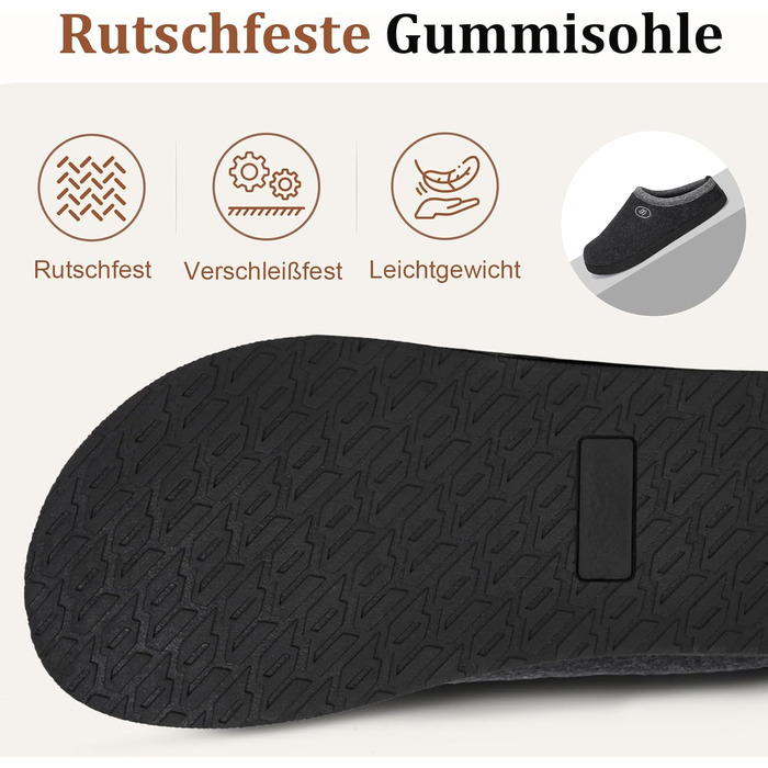 Тапочки халатні Ruyi для дому та вулиці, зимові, з підтримкою склепіння стопи, антиковзаюча підошва, сірі, 43 EU