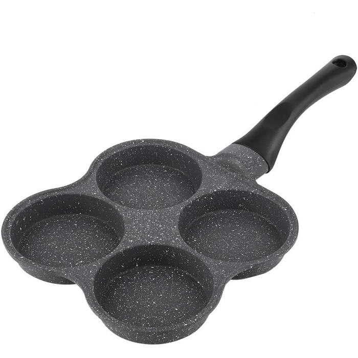 Dekaim Non-Stick Frying Pan, Anti-Stick Aluminum Pan for Breakfast, Pancake Pan, Fried Egg Pan, 4-Hole Pancake Pan Omelet Egg Pan Skillet Breakfast Maker Kitchen Gadget