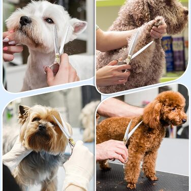 Професійна ножиця для грумінгу собак JASON Profi Fellschere - 40 зубців, з японської сталі 440C, 7 дюймів, ергономічна ручка, рожеве золото