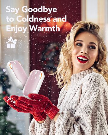 Електричні грілки для рук PHEJIE, 2 шт. - 3 режими нагріву, портативні, для активного відпочинку, кемпінгу, подарунок для жінок та чоловіків (рожево-білі)