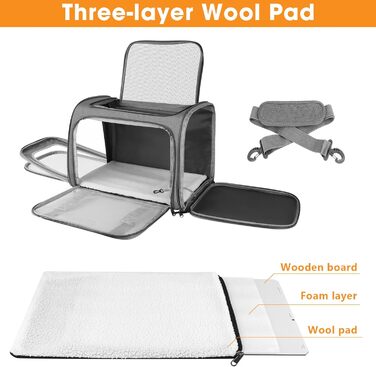 Транспортна сумка для кота та собаки, 45x30x30 см. Складана та дихаюча переноска для кота та середнього собаки. Ідеально для подорожей на авто