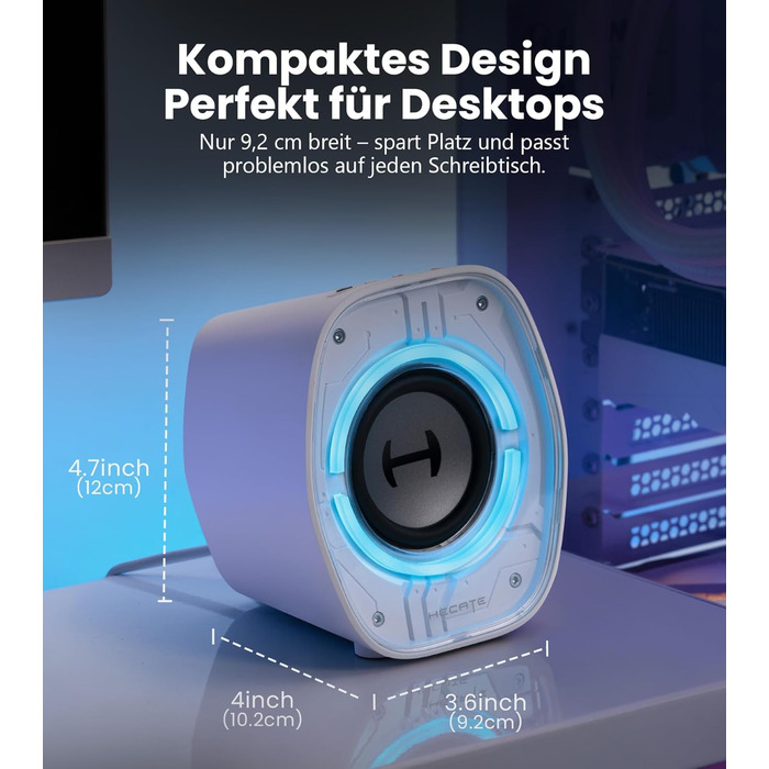 Edifier G1000 II - Комп'ютерні колонки, ігрові, RGB-підсвітка, Bluetooth/USB-C/AUX, для PC/PS5/Switch (Білий)