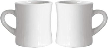 Serami Original Coffee Mug Set, 325 ml, White, Ceramic Mugs, ideal for kitchen, travel, and hot tea, Retro Waffle House Mug with Handle, Durable Coffee Mugs (2 pieces)