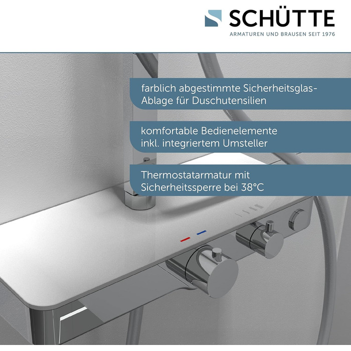 SCHÜTTE Hand Shower SAMOA RAIN | Jet Stream Technology | Showerhead with over 300 nozzles | 3 adjustable spray patterns | Anti-limescale showerhead for the shower | White (Chrome/White)