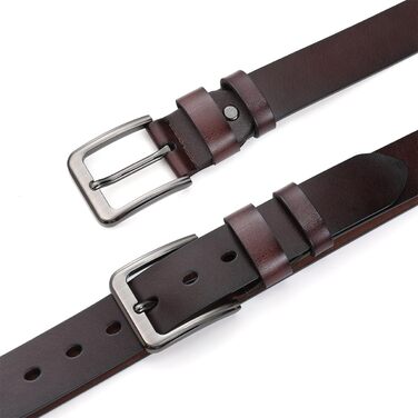 Чоловічий шкіряний ремінь VRLEGEND 110-175см: повноецінна шкіра, ширина 38мм, для джинсів, бізнесу, в стилі ретро