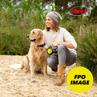 Flexi Giant Extendable Dog Leash - Durable, Tangle-Free, Black - Up to 49.9 lbs, 7.9m