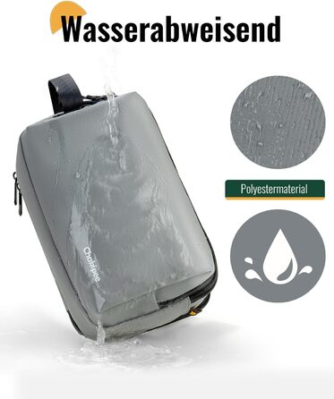 Чоловічий дорожній туалетний набір Kulturbeutel, водонепроникна косметичка з двома блискавками (сірий)