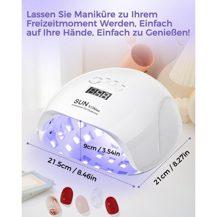 LED UV лампа для нігтів NAILGIRLS 150W з таймером, автосенсором та LCD дисплеєм. Підходить для гель-лаку, пальців та нігтів. Знімний магнітний майданчик.