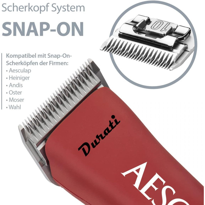 Набір для стрижки собак EHASO Aesculap Profi Durati Speed: стрижка, миска, гребінець (червоний)