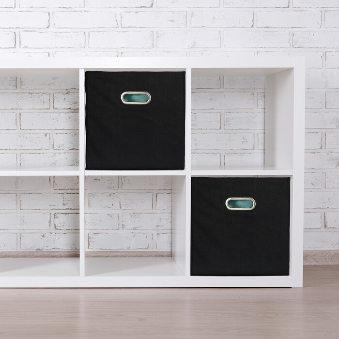 Set of 2 Black Storage Boxes