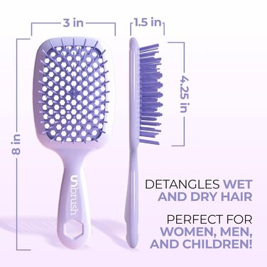 Щітка для волосся FHI Heat UNbrush – безболісне розчісування для всіх типів волосся, DuoFlex-щітинки, антистатична, з вентиляцією, блакитний колір