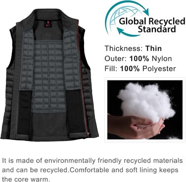 Жіноча тепла безрукавка Little Donkey Andy Puffer Weste для хайкінгу, подорожей та бігу. Чорний колір.