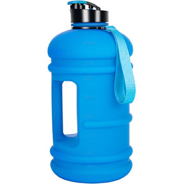 TOOFEEL Water Bottle 2L - 2 Liter Water Bottle BPA Free, Large Bottle, Reusable Sports Water Bottle with Marked Measurements, Gym Water Bottle - (Matte Dark Blue, 1893 ml)