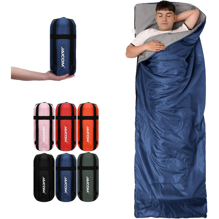 Легкий літній спальний мішок для кемпінгу та відпочинку на природі - для дорослих, зеленого кольору