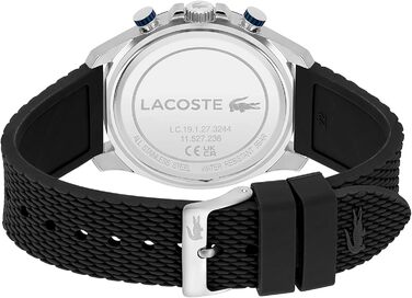 Годинник чоловічий Lacoste Neo Heritage Chronograph Quartz (чорний) з браслетом з нержавіючої сталі або силікону