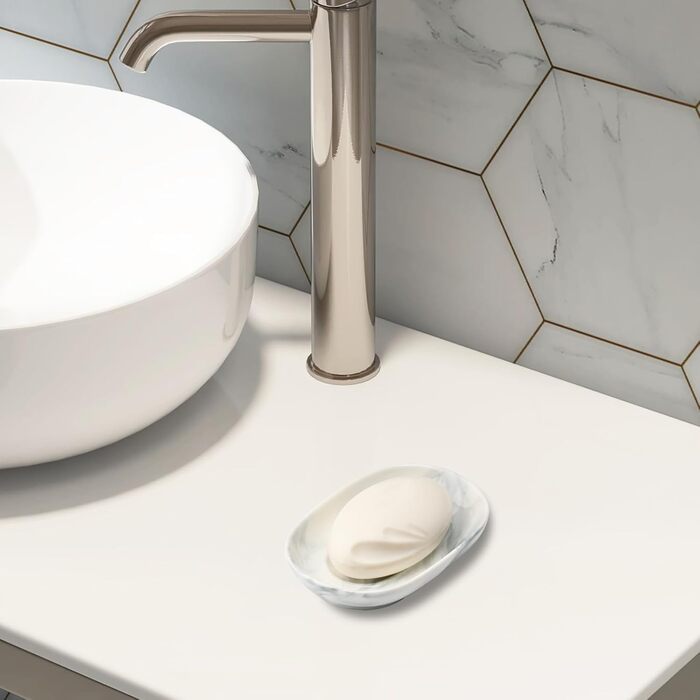 Керамічна мильниця з антиковзним покриттям, мильниця для ванної кімнати, душової кабіни та кухні (зелений, сірий)