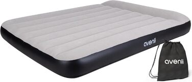 Надувний матрац-ліжко AVENLI для 2 осіб, 191x137x30 см з інтегрованою помпою, з флаоковою поверхнею, для кемпінгу та дому
