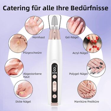 Електричний набір для манікюру та педикюру Nagelfräser: 11 насадок, 9 швидкостей, до 10000 об/хв