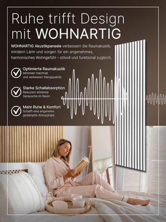 Акустичні настінні панелі з ламелями на фетрі, білі (набір 2 шт. 275x27 см), 1.485 м² — декоративна стінова облицовка