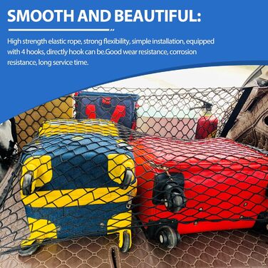 Сітка перегородки для автомобіля GOMETY: захист від тварин, 120x90 см, поліпропілен, 4 гачки