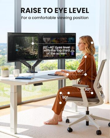 Кріплення для монітора ErGear 2 монітори, регульоване, для екранів 13-32