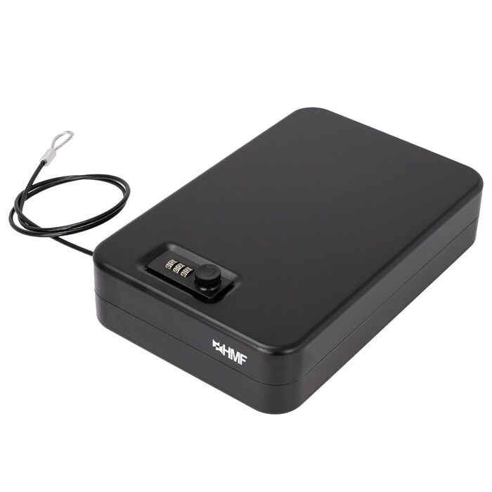 Сейф з кодовим замком HMF 316-02 | Переносний сейф, захисний бокс | 29 x 19 x 6,5 см, чорний