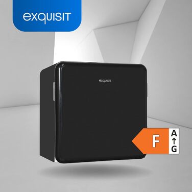 Mini холодильник Exquisit CKB45-0-031F чорного кольору: 47 л, ретро стиль, без морозильної камери