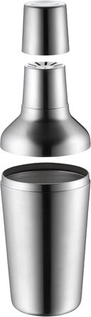 WMF Matryoshka Cocktail Set, 5-Piece, Bar Set with Stainless Steel Cocktail Shaker (700ml), Jigger, Cocktail Strainer, Ice Tongs, and Muddler, Nesting