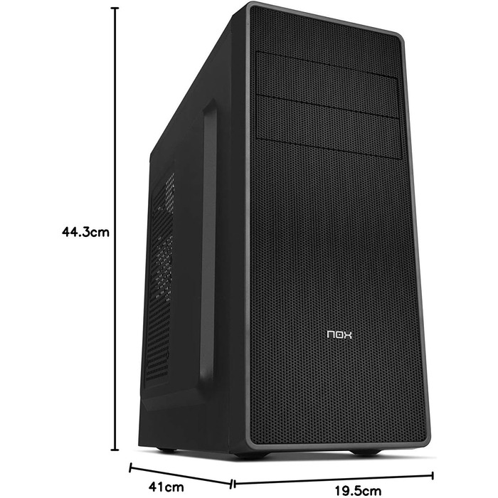 Корпус для ПК NOX COOLBAY RX - NXCBAYRX: ATX, Micro ATX, USB 3.0, металева сітка, підтримка 3 вентиляторів, 4 HDD, відеокарта до 370 мм, чорний