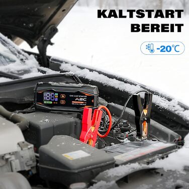 Powerbank A2C Starthilfe: Зарядний пристрій для автомобіля, 16800mAh, 12V, з LED-індикатором та світлом, підтримка PD/QC 3.0, 3 USB