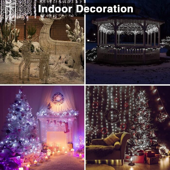 Льодогенератор 3Mx3M 300 LED, USB, з пультом та таймером, для декору приміщень, водонепроникний, білий