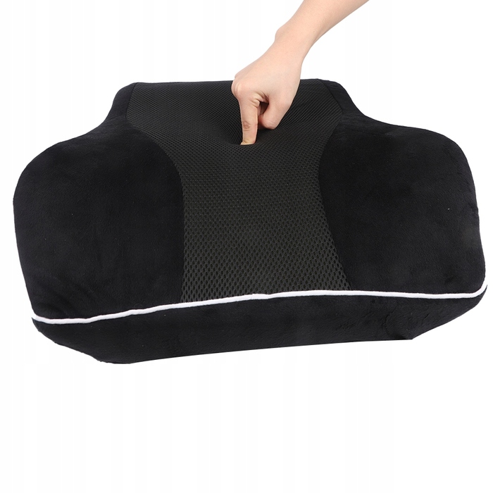 Ортопедична подушка під поперек для авто, чорна, з ефектом пам'яті (memory foam)