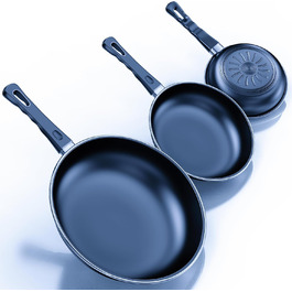 Набір сковорідок Pfannenset: 24см, 26см, 30см. 3 шт. Сковорода для омлетів, стійка до нагріву, без PFAS, для всіх типів плит, включаючи індукцію (SV2)