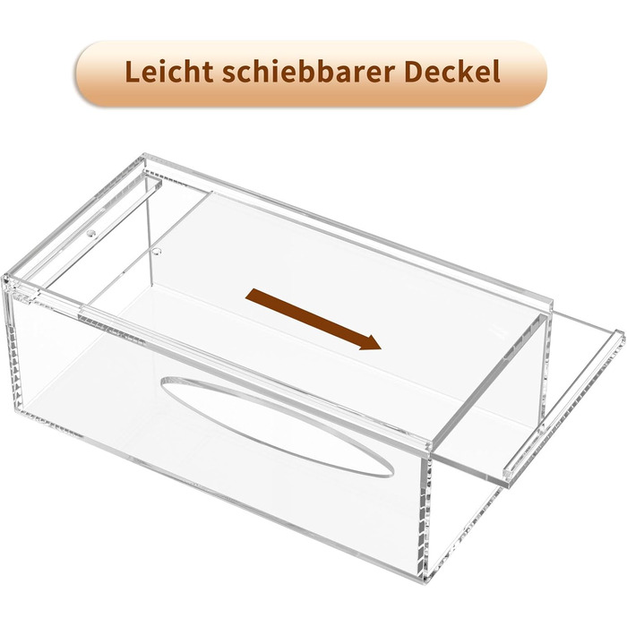 AITEE Acrylic Cosmetic Tissue Box: 25x13x9 cm Clear Tissue Box with Magnetic Lid for Dining Room, Bathroom, Bedroom, Office, Coffee Table, Car
