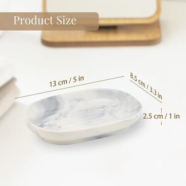 Керамічна мильниця з антиковзним покриттям, мильниця для ванної кімнати, душової кабіни та кухні (зелений, сірий)