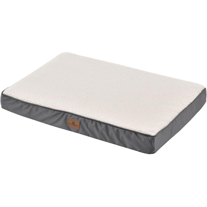Ортопедичне ліжко для собак Juskys Milow, 76x51 см, знімний чохол, для маленьких собак, сірий, 69x92x8 см, бежеве