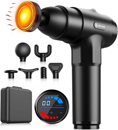 Масажер для м'язів AERLANG з підігрівом та LED-дисплеєм, 20 режимів та 7 насадок