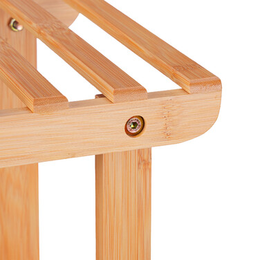 Relaxdays Bamboo Plant Shelf with Wheels