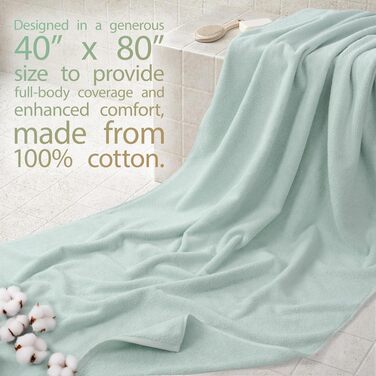 Набір рушників для ванної Cotton Paradise з 100% турецької бавовни, м'які та гігроскопічні, 6 предметів (2 великих рушники 40x80, 2 рушники для рук, 2 рукавника), колір шавлія/м'ята