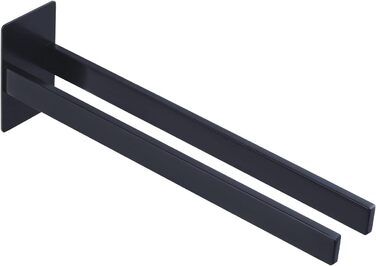 Тримач для рушників настінний з нержавіючої сталі, без свердління, подвійний, для ванної кімнати та кухні, срібний (чорний, двозахватний)