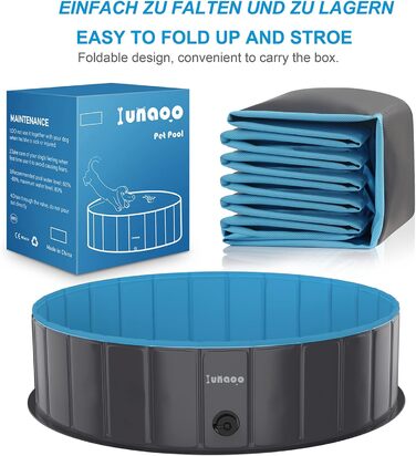 Dog Pool for Large Dogs, Foldable Swimming Pool Dog Splash Pool, Portable PVC Dog Pool Bathtub Dog Swimming Pool for Large Small Dogs, (Light Blue, L (120 x 30 cm))