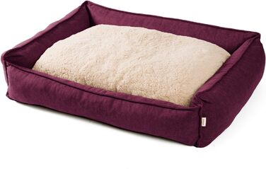 JAMAXX Premium Orthopedic Dog Bed - Memory Foam, Washable, Reversible Cushion, Water-Repellent / Dog Basket, Soft Velvety Sofa Fabric Dog Cushion, Dog Basket, PDB2002 (L) 120x90 (L 120 x W 90 x H 22 cm, purple)