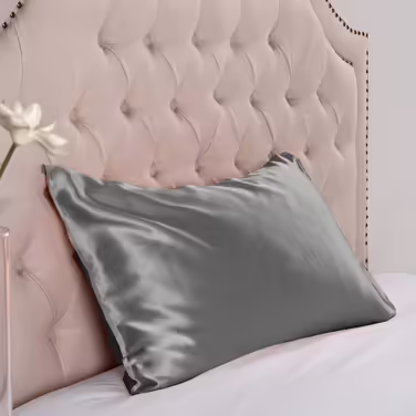 Silk 22 Momme Silk Pillowcase Set of 2, 100% Mulberry Silk Pillowcase for Hair and Skin with Envelope Closure, Soft and Smooth Silk Pillowcase, 50 x 90 cm Grey