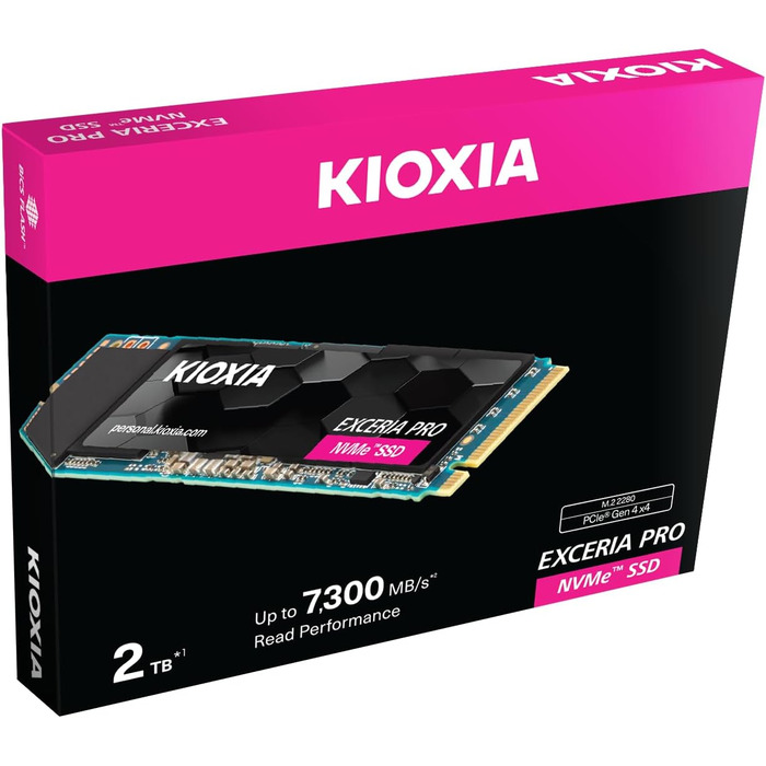 SSD KIOXIA Exceria Pro 2TB NVMe PCIe 4.0 M.2 - Швидкість 7300MB/s, 800K IOPS