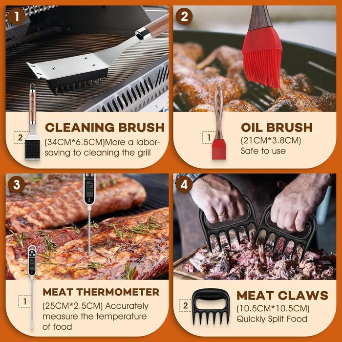 Набір гриль-посуду DRAGON RIOT з нержавіючої сталі, 29 предметів. Преміум-набір аксесуарів для грилю з лопаткою в алюмінієвому кейсі. Ідеальний подарунок для чоловіків, для BBQ та приготування їжі на відкритому повітрі.