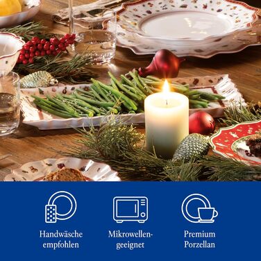 Преміальна прямокутна сервірувальна тарілка Villeroy & Boch Toy's Delight для кексу, штолена та різдвяних солодощів, порцеляна, новорічний декор