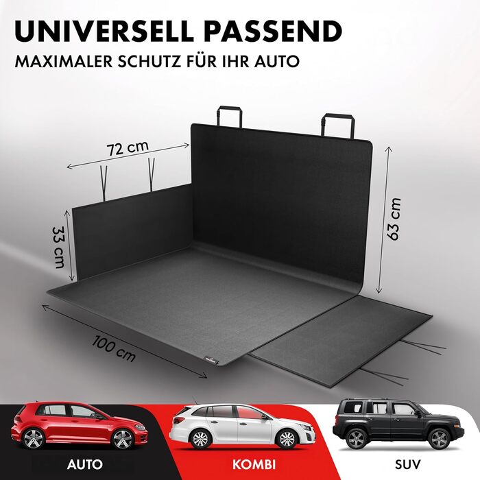 Захист для багажника WALSER Cäsar: килимок з боковим захистом, водонепроникний, для собак, чорний